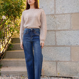 Jean Wide Veronica Bleu Stone