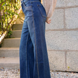 Jean Wide Veronica Bleu Stone