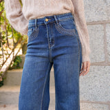 Jean Wide Veronica Bleu Stone