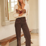 Jean Wide Vittoria Chocolat