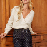 Jean Wide Vivienne à Pois Bleu Brut