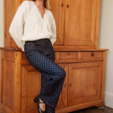 Jean Wide Vivienne à Pois Bleu Brut