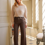Jean Wide Vivienne à Pois Chocolat