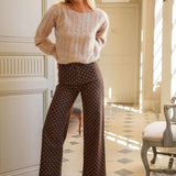 Jean Wide Vivienne à Pois Chocolat