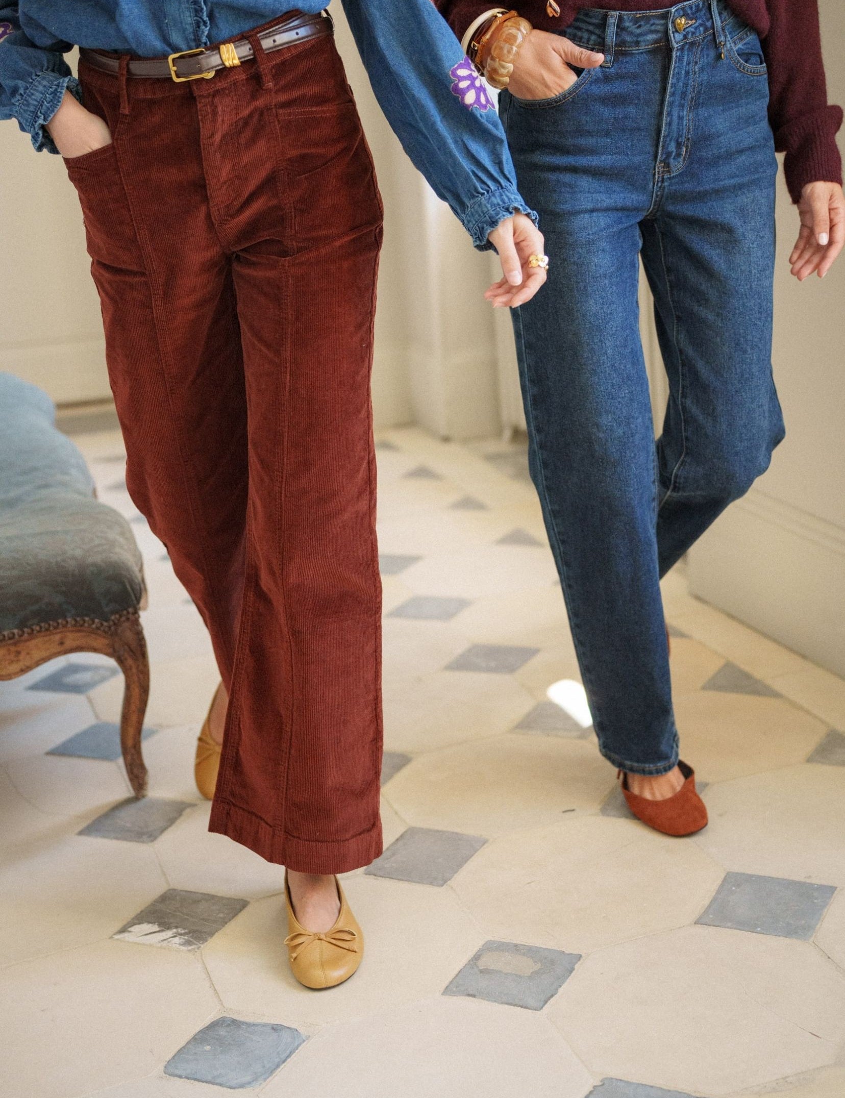 Pantalon Velours Eloy Bordeaux