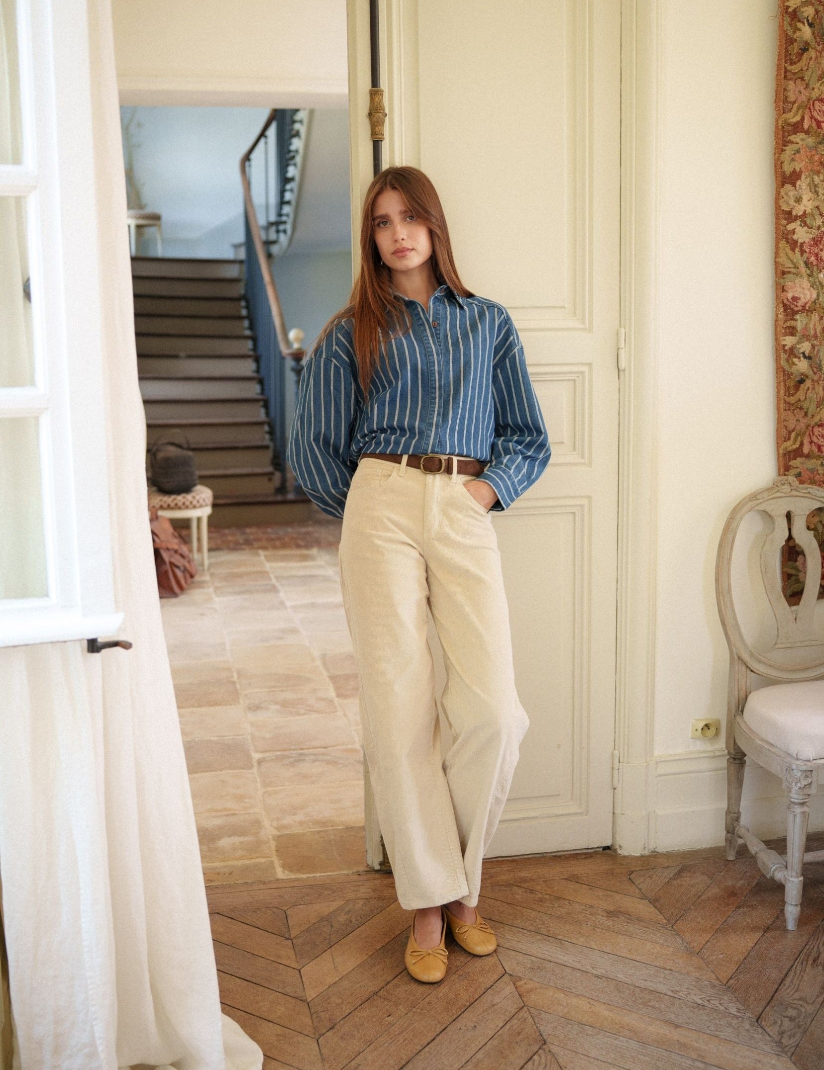 Pantalon Velours Erine Beige
