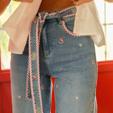 Pantalon Wide Bluette Délavé Clair