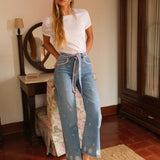 Pantalon Wide Bluette Délavé Clair