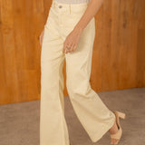 Pantalon Wide Flare Pop Jaune Citron