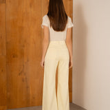 Pantalon Wide Flare Pop Jaune Citron