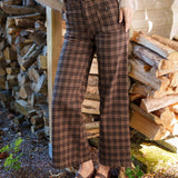 Pantalon Wide Livia Carreaux Chocolat