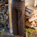 Pantalon Wide Livia Carreaux Chocolat