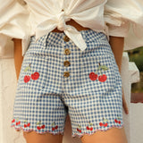 Short Bettine Vichy Bleu